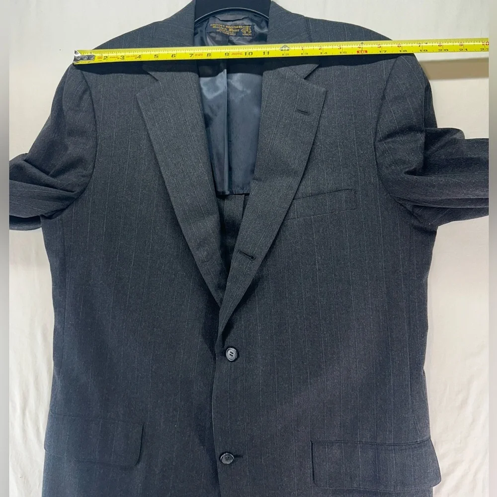 Brooks Brothers Golden Fleece Mens Blazer Suit Jacket Size 43XL‎ Pin Gray Stripe